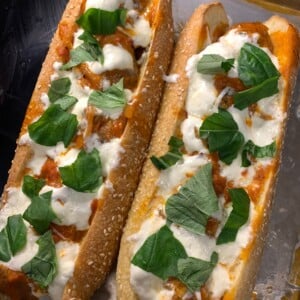 Meatball Sub with Vodka Sauce and Burrata