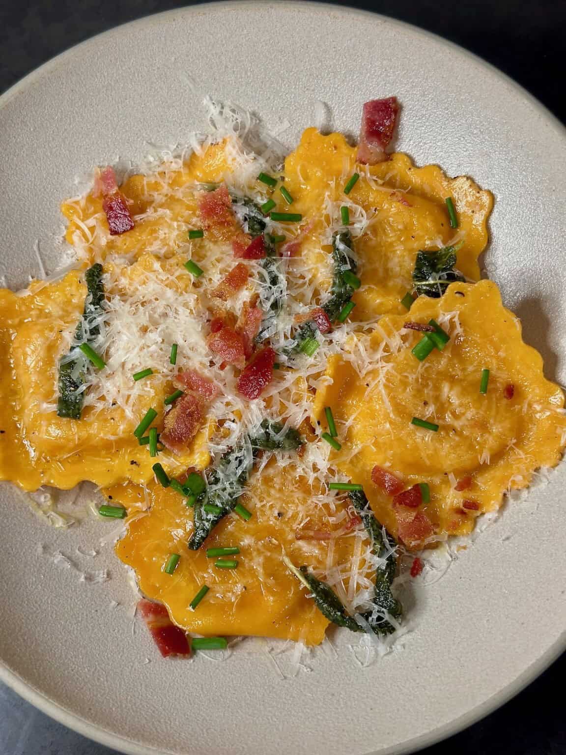 Brown Butter Sage Butternut Squash Ravioli - Carol Bee Cooks