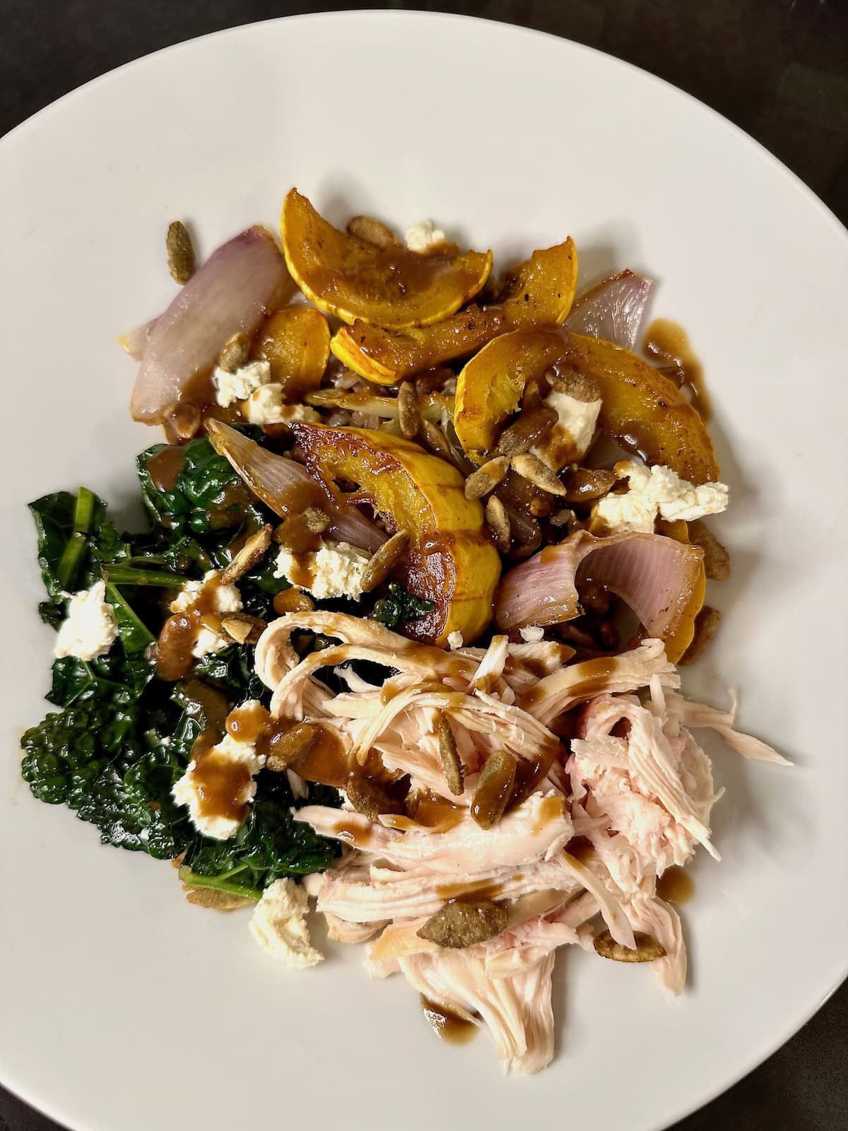 Fall Harvest Bowl with Maple Miso Vinaigrette