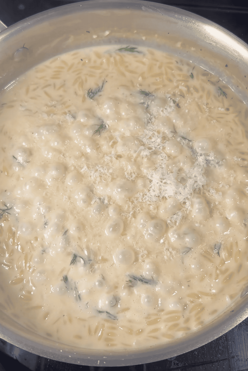 Lemon Orzo with Dill and Cream