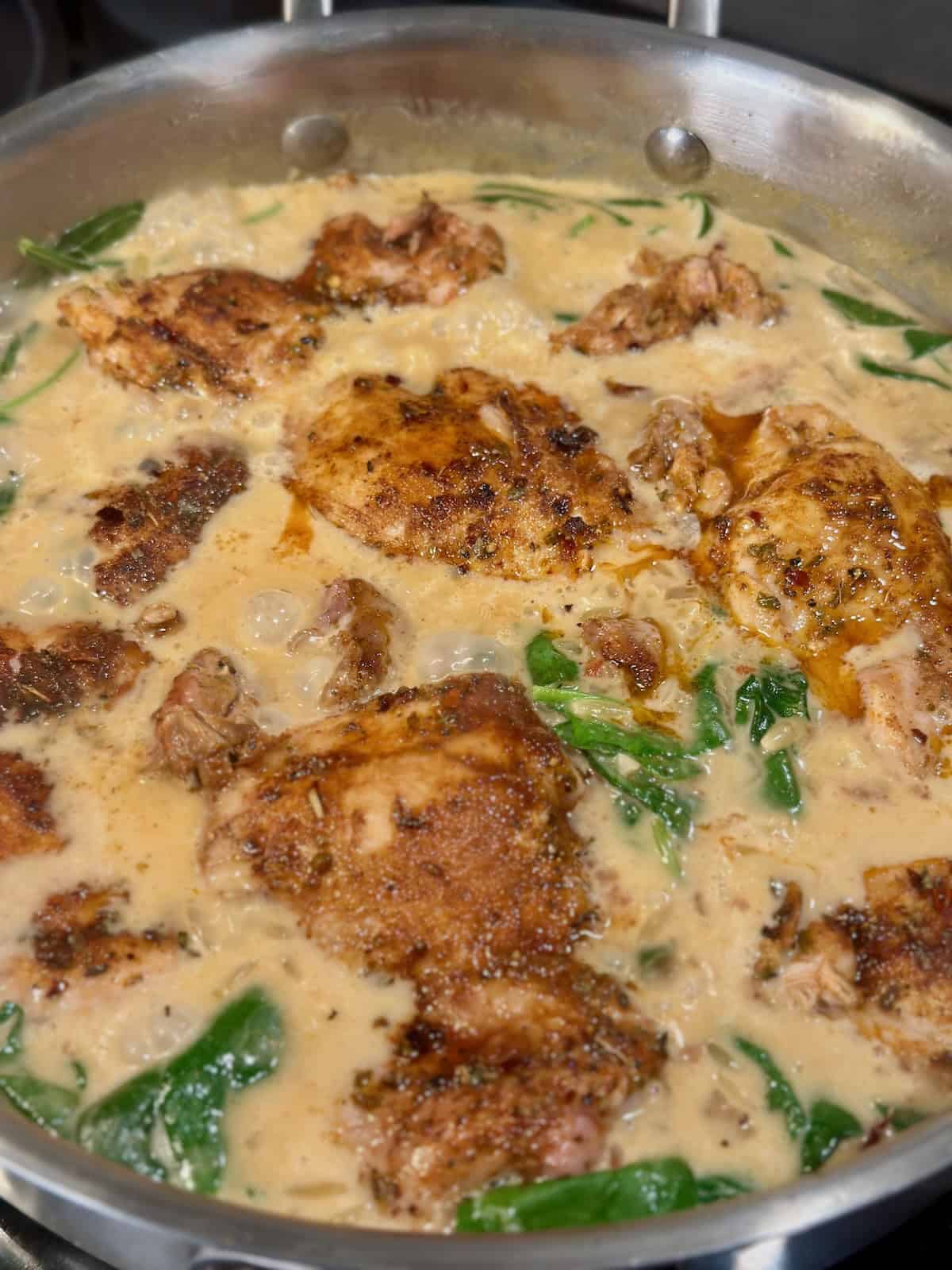 One Pan Sundried Tomato Chicken in Orzo before baking