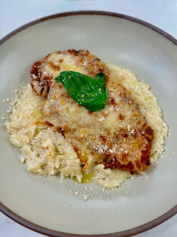 Chicken Parmesan Alfredo Orzo