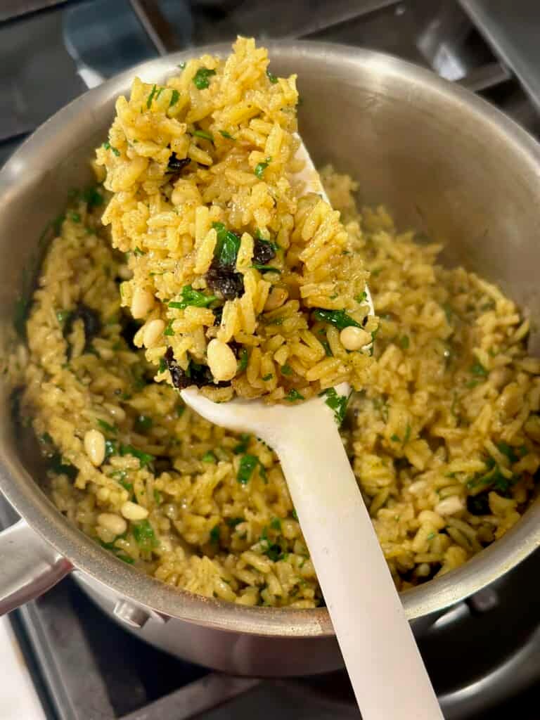 Basmati Rice Pilaf with Pine Nuts and Dried Fruit - Carol Bee Cooks