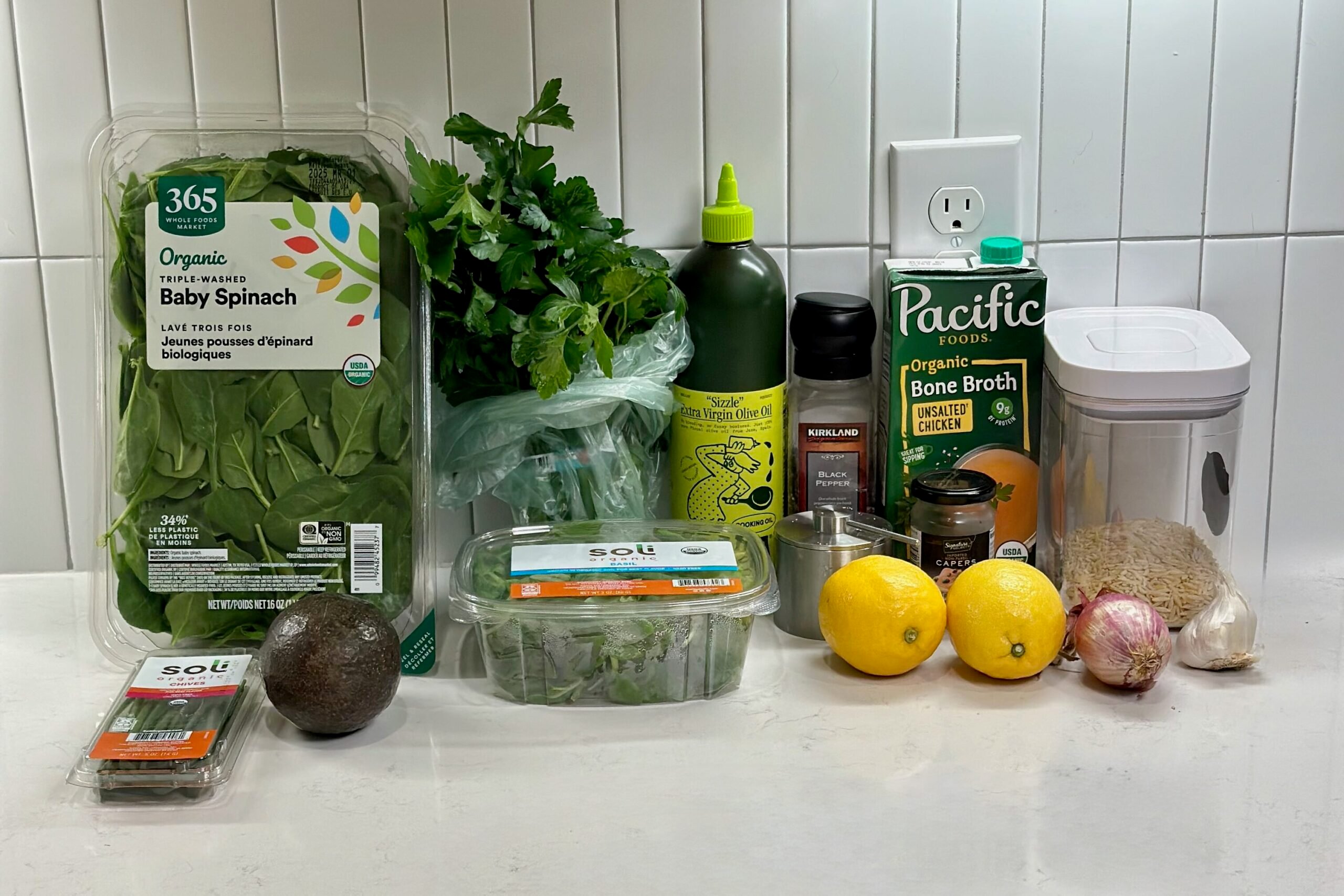 Green Goddess Orzo ingredients