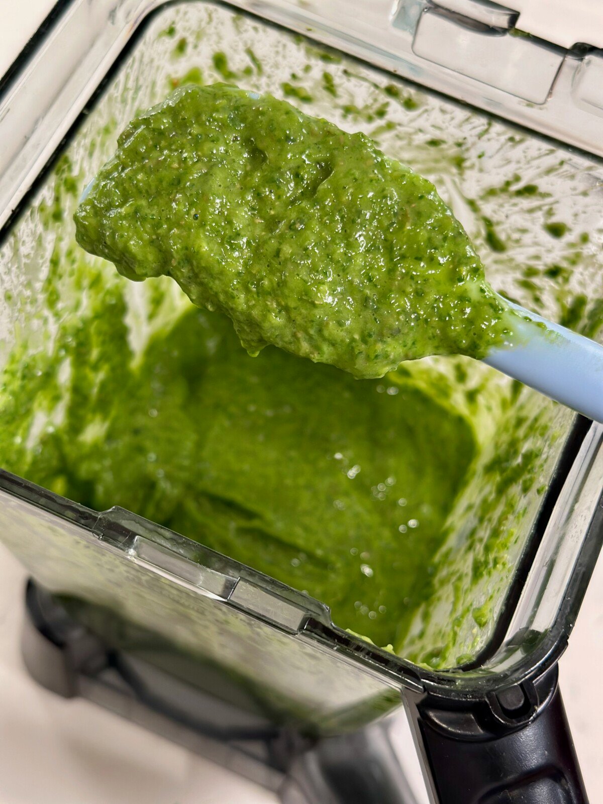 Green goddess sauce in blender