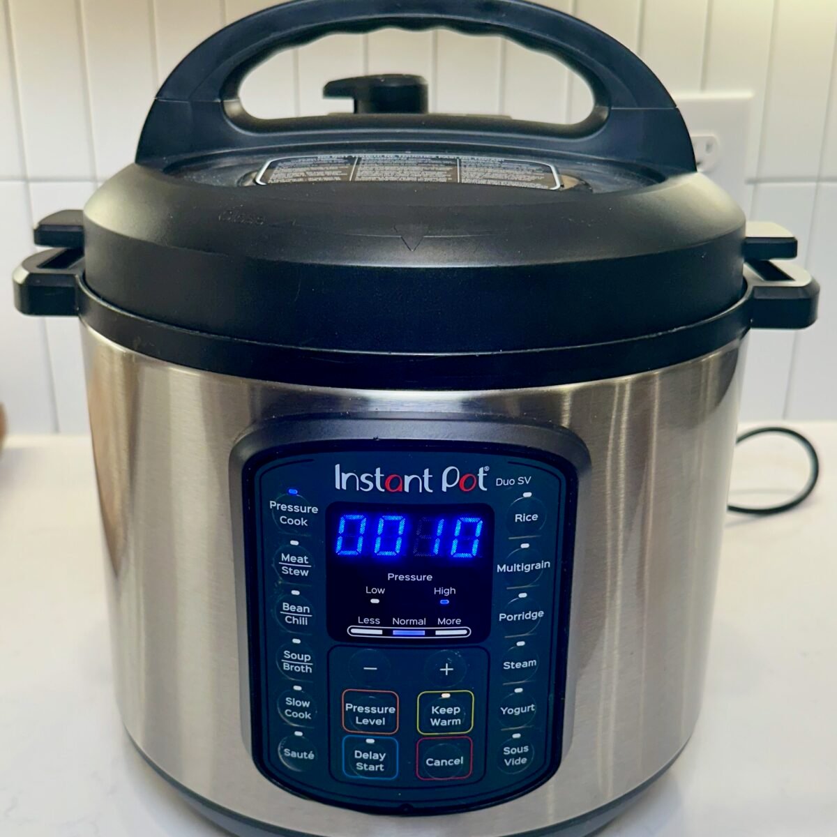 Instant Pot set at 10 minutes