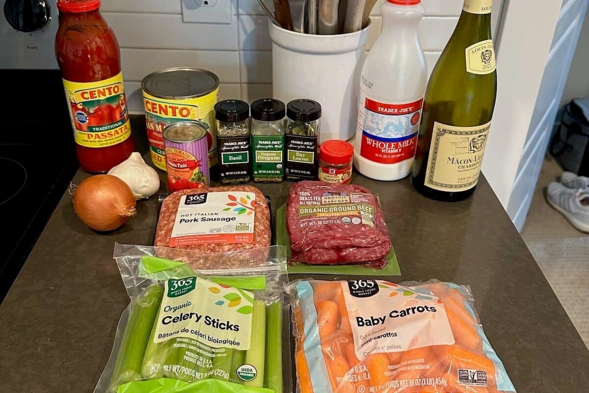 Ingredients for Lasagna with Bechamel