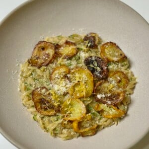 Creamy Zucchini Orzo in Pan